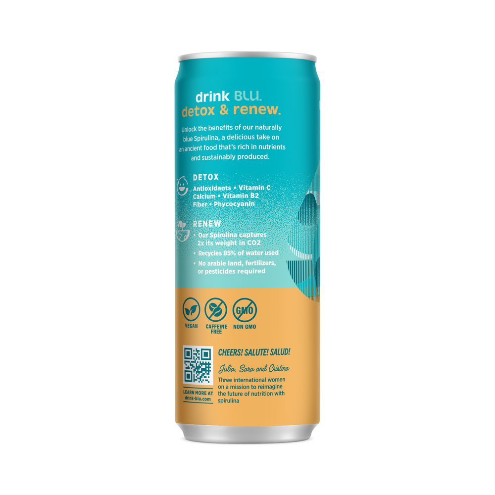 
                  
                    White Peach Spirulina BLUwater - Naturally Blue Antioxidant Hydration Sparkling Spirulina Water - 6 pack
                  
                