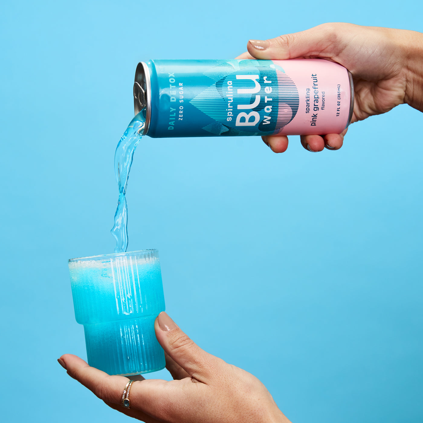 Sparkling Spirulina Water - Drink BLU to Detox and Renew. – FULFoods